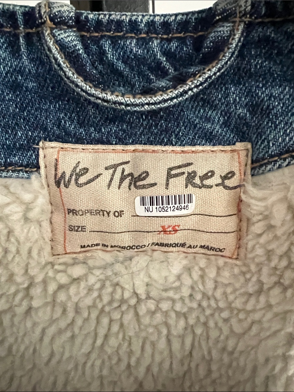 FREE PEOPLE Vest WE THE FREE Denim FLORENCE RANCH VEST Sherpa Blue - Picture 3 of 5